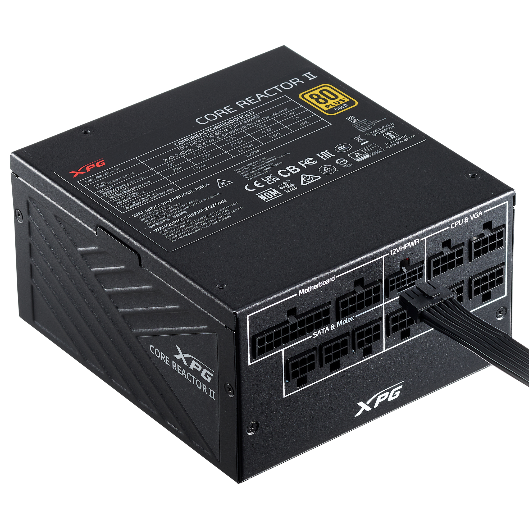 ADATA XPG CORE REACTOR II/ 1200W/ ATX 3.0/ 80PLUS Gold/ Modular/ Retail 