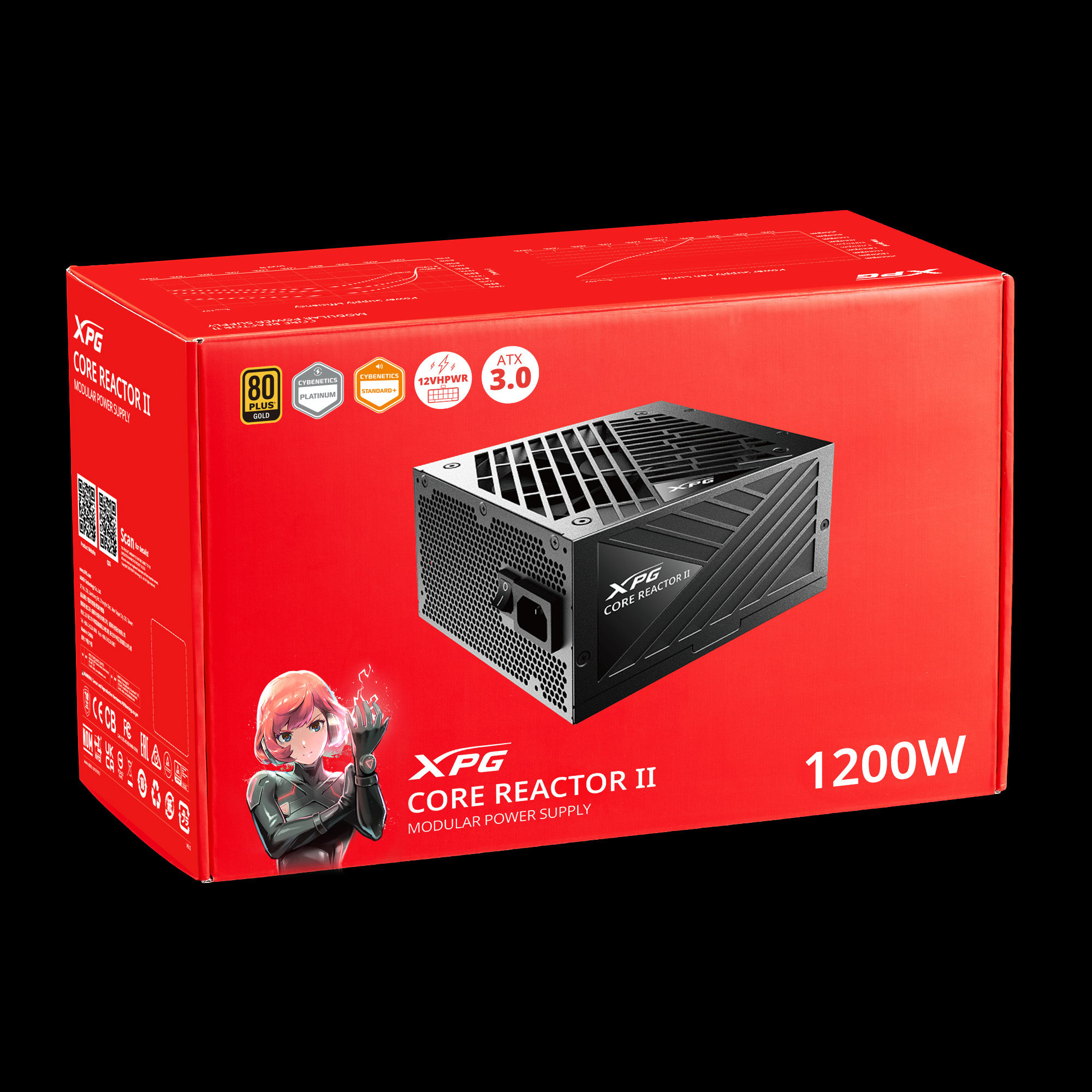 ADATA XPG CORE REACTOR II/ 1200W/ ATX 3.0/ 80PLUS Gold/ Modular/ Retail 