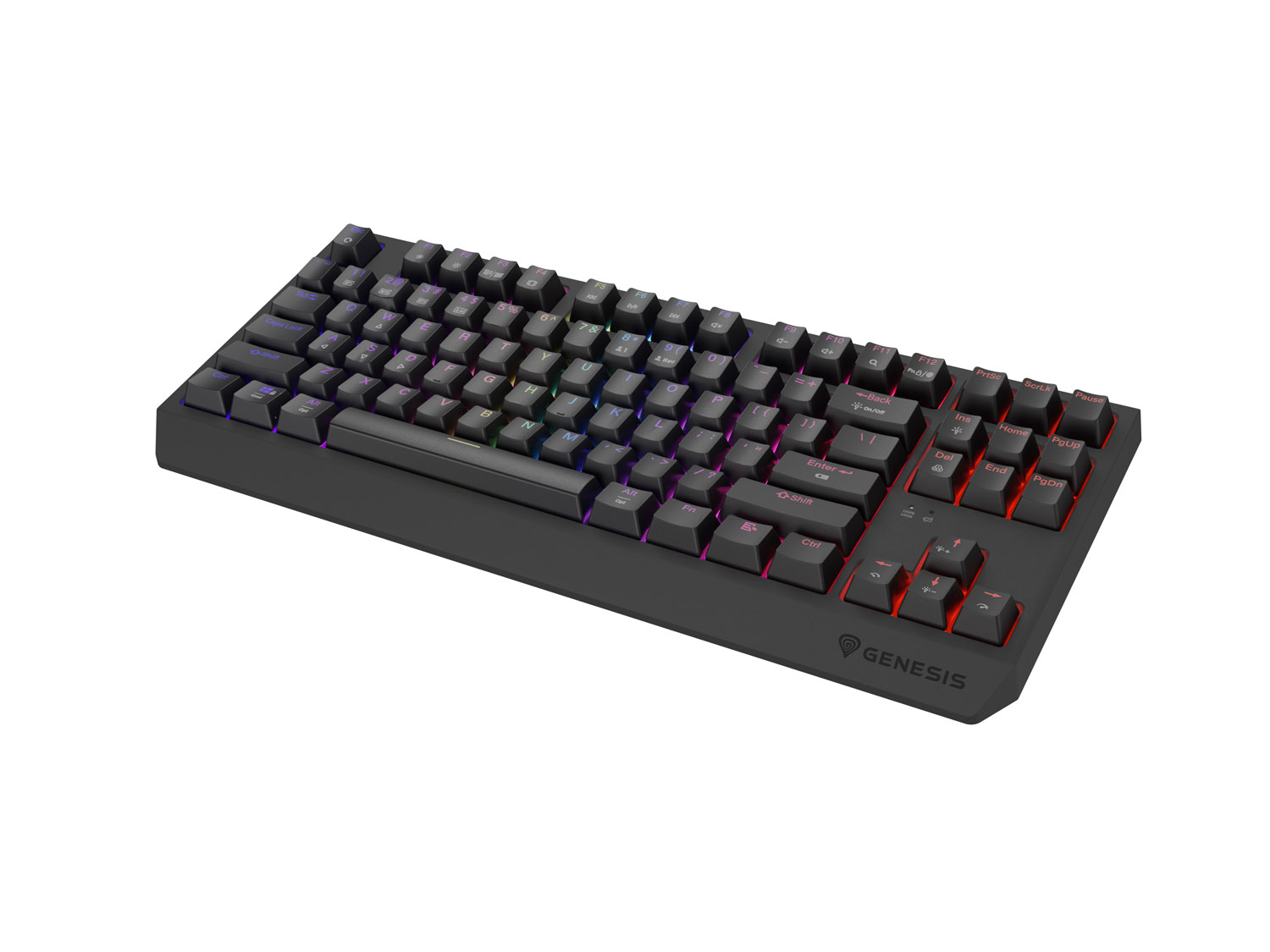 GENESIS herná klávesnica THOR 230/ TKL/ RGB/ Outemu Silent Lemon/ Bezdrôtová USB + Bluetooth/ US layout/ Č 