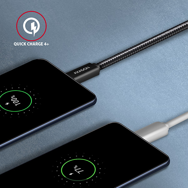 AXAGON BUCM32-CM15AB, SPEED+ kábel USB-C <-> USB-C, 1.5m, USB 20Gbps, PD 100W 5A, 4K HD, ALU, oplet 