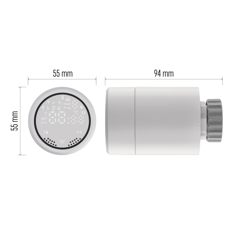 EMOS GoSMART progr.WIFI termostatická hlavica P5630S 