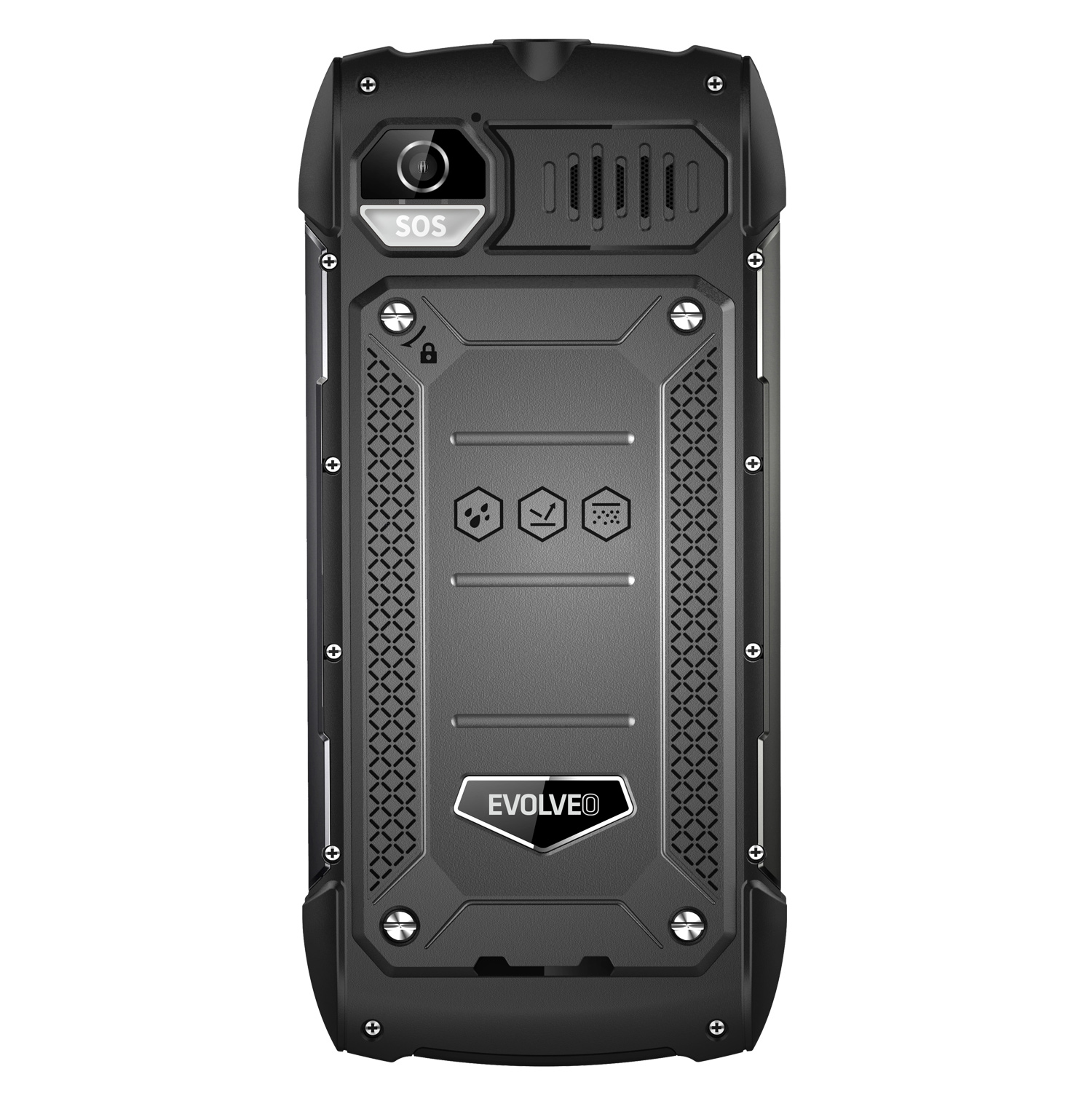 EVOLVEO StrongPhone H1, IP68 odolný Dual SIM telefón, 2, 8" LCD, 5000mAh, Powerbanka, čierno-sivý 