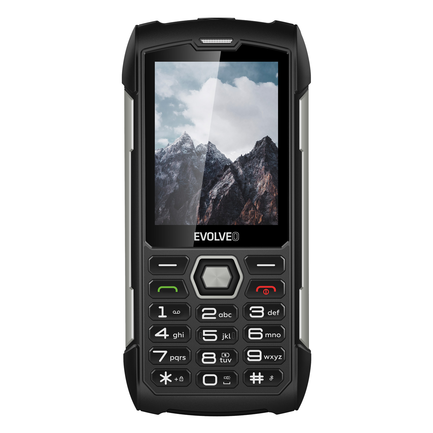EVOLVEO StrongPhone H1, IP68 odolný Dual SIM telefón, 2, 8" LCD, 5000mAh, Powerbanka, čierno-strieborný 