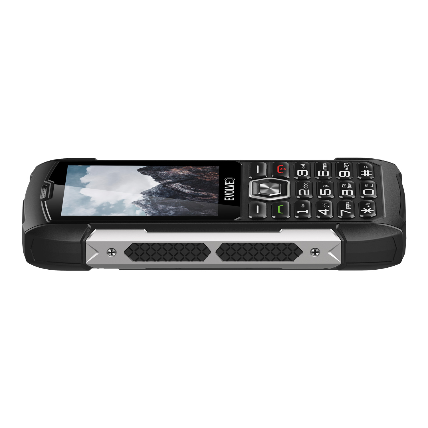 EVOLVEO StrongPhone H1, IP68 odolný Dual SIM telefón, 2, 8" LCD, 5000mAh, Powerbanka, čierno-strieborný 