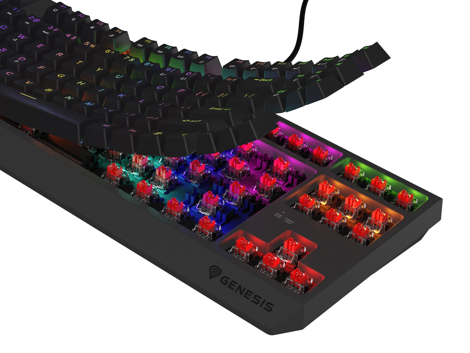 Genesis herná bezdrôtová klávesnica THOR 230 Lite/ Drôtová USB/ US layout/ Čierna 