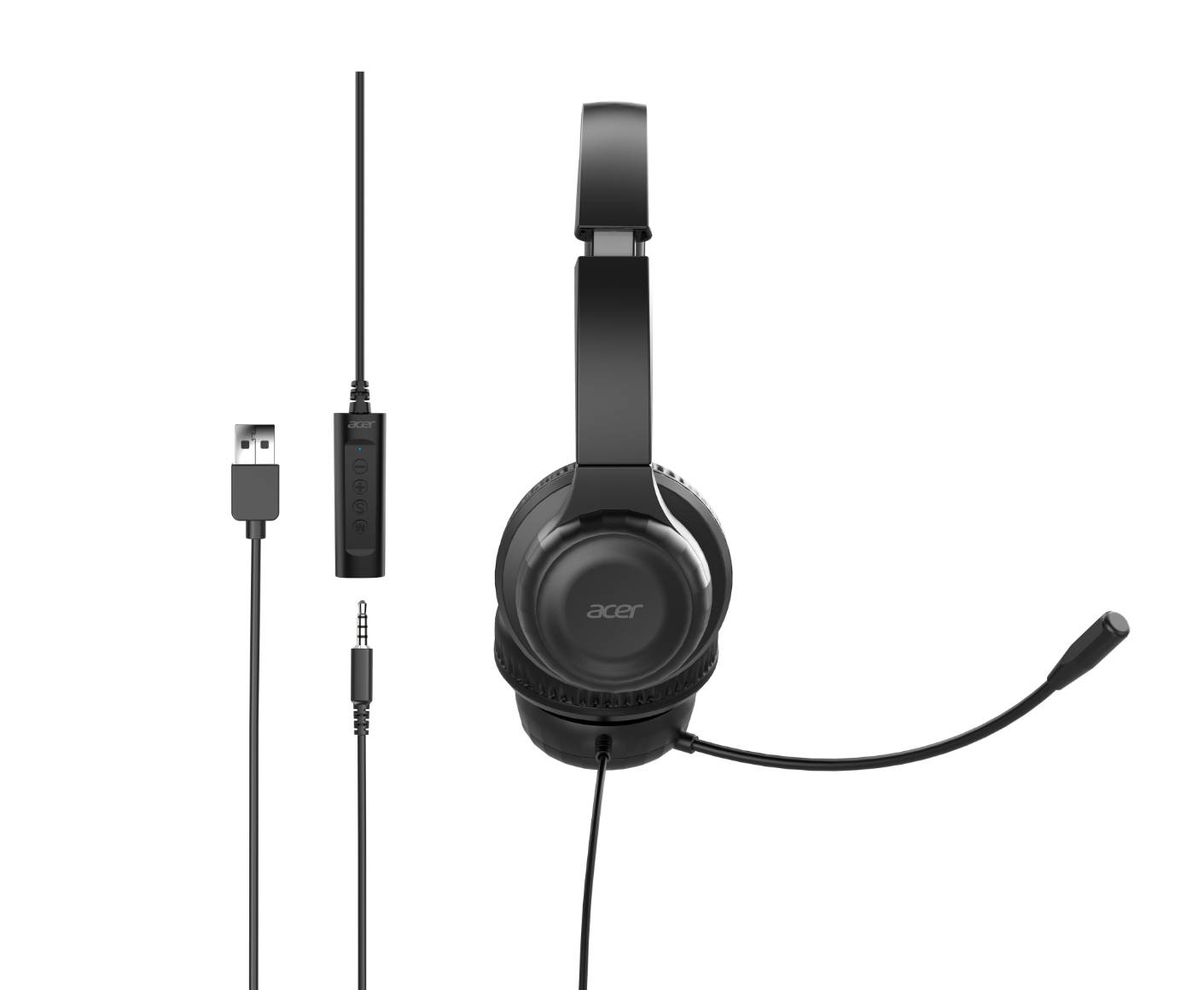 Acer Office Headset AHW154/ Stereo/ Jack/ Drôt/ Čierna 