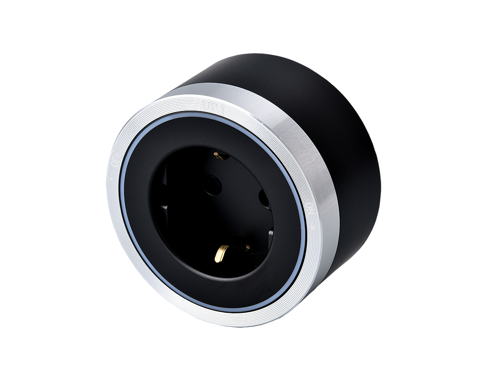 Zásuvkový modul Viking A40SB, strieborno-čierna/ výstupy - 1xAC/ výkon až 2500W/ 230V, 16A, 50Hz/ Zásuvka typ 