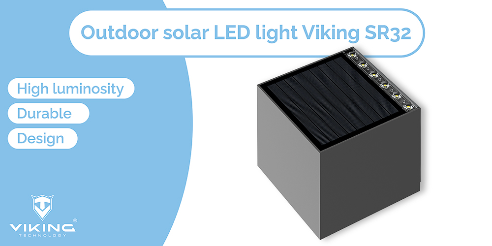 Vonkajšie solárne LED svetlo Viking SR32/ 700 lm/ IP54/ 4 režimy/ denná biela 