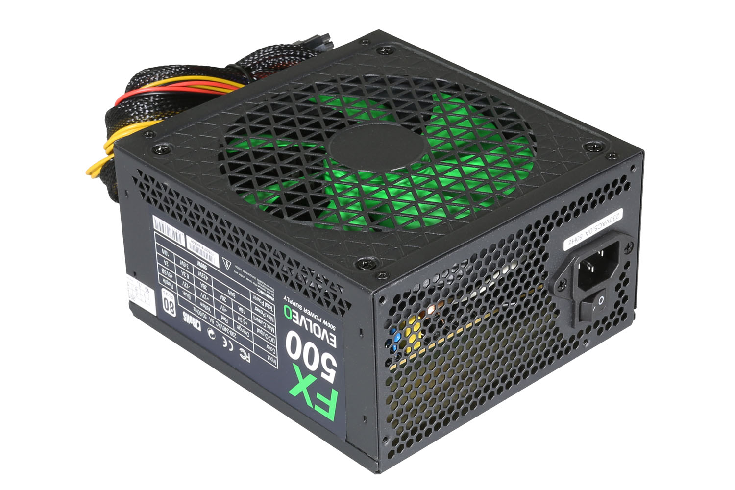 EVOLVEO FX 500, zdroj 500W ATX, 14cm, 80+, White, 3YRW 