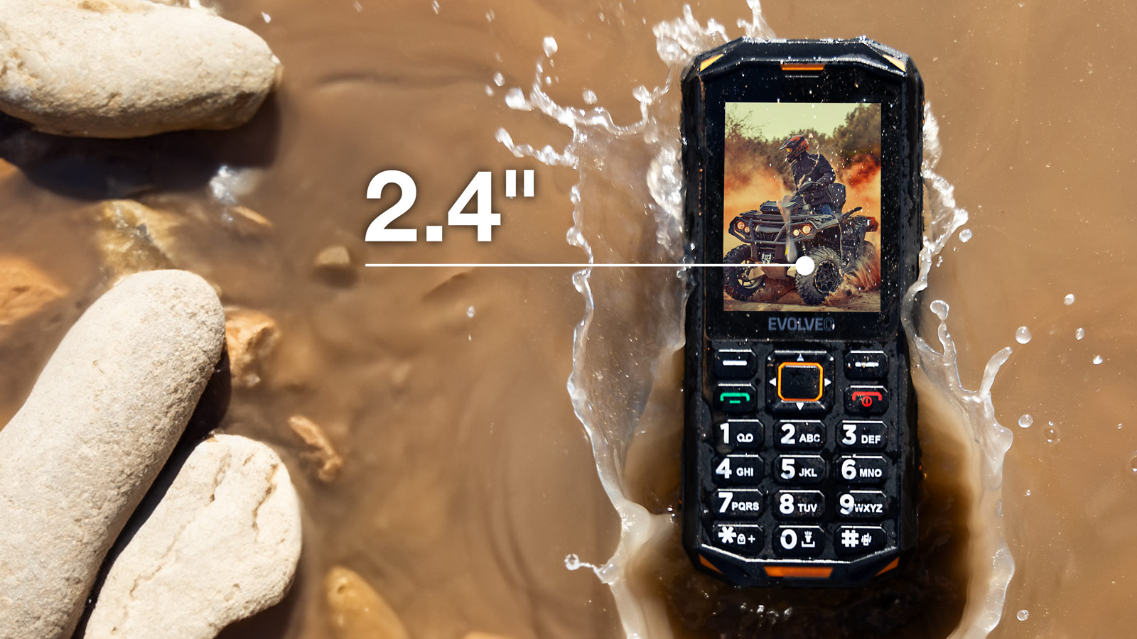 EVOLVEO StrongPhone X5, IP68 odolný Dual SIM telefón, 2, 4" LCD, 2500mAh, čierno-sivý 