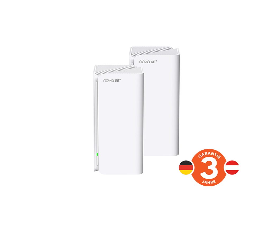 Tenda Nova MX21 Pro (2-pack) WiFi 6E AXE5700 Mesh Gigabit systém, router, 6x GLAN/ GWAN, VPN, CZ app 
