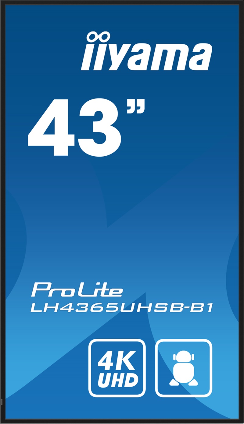 43" iiyama LH4365UHSB-B1: IPS, 4K UHD, Android, 24/ 7 