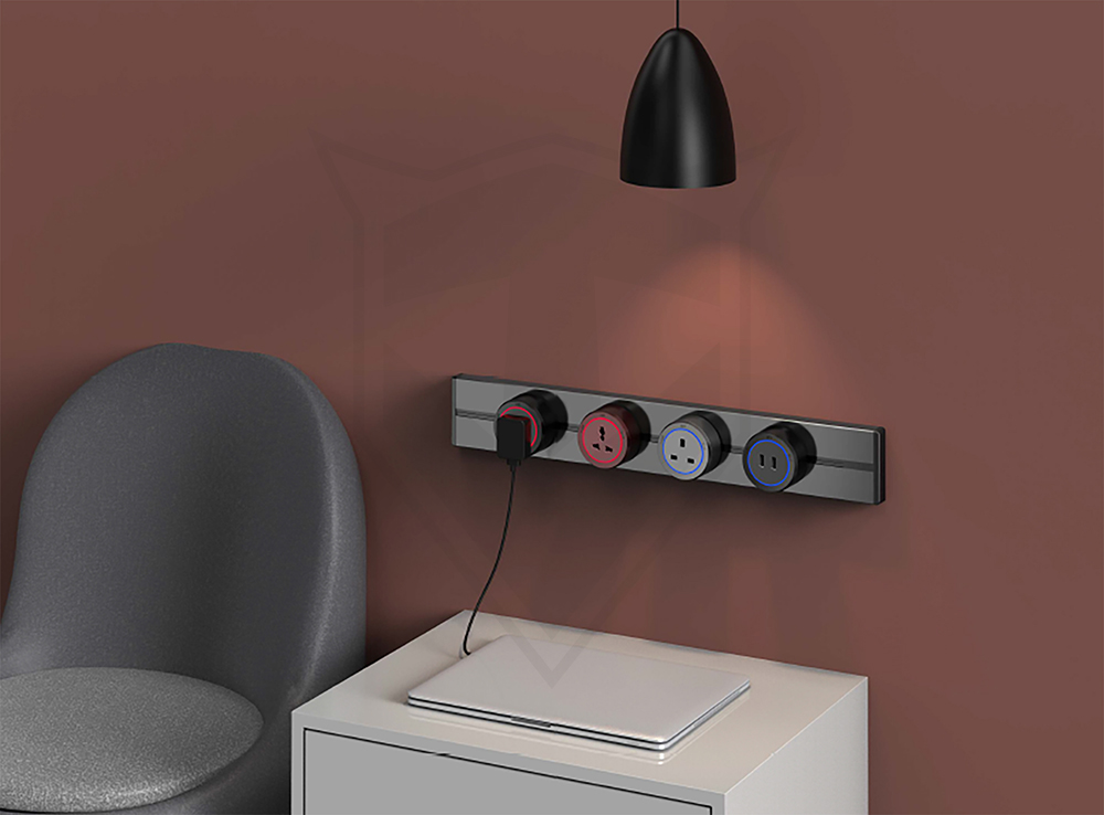 Zásuvkový modul Viking A40S, strieborná/ výstupy - 1xAC/ výkon až 2500W/ 230V, 16A, 50Hz/ Zásuvka typu E 