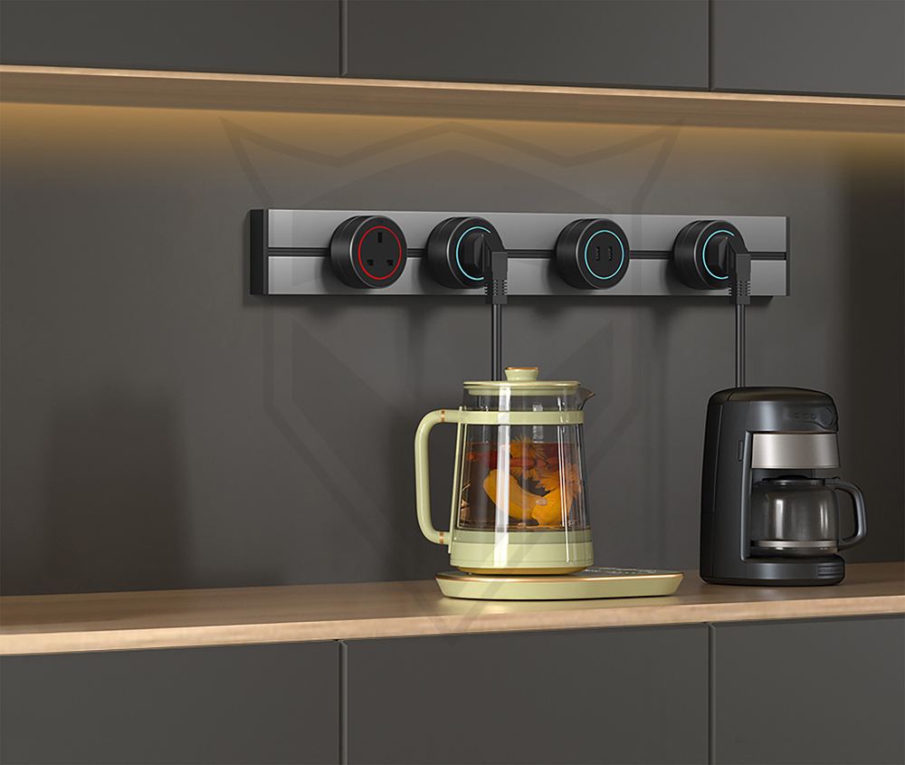 Zásuvkový modul Viking A20B, čierna/ LED svetlo 3W/ Pohybový senzor/ 230V, 16A, 50Hz 