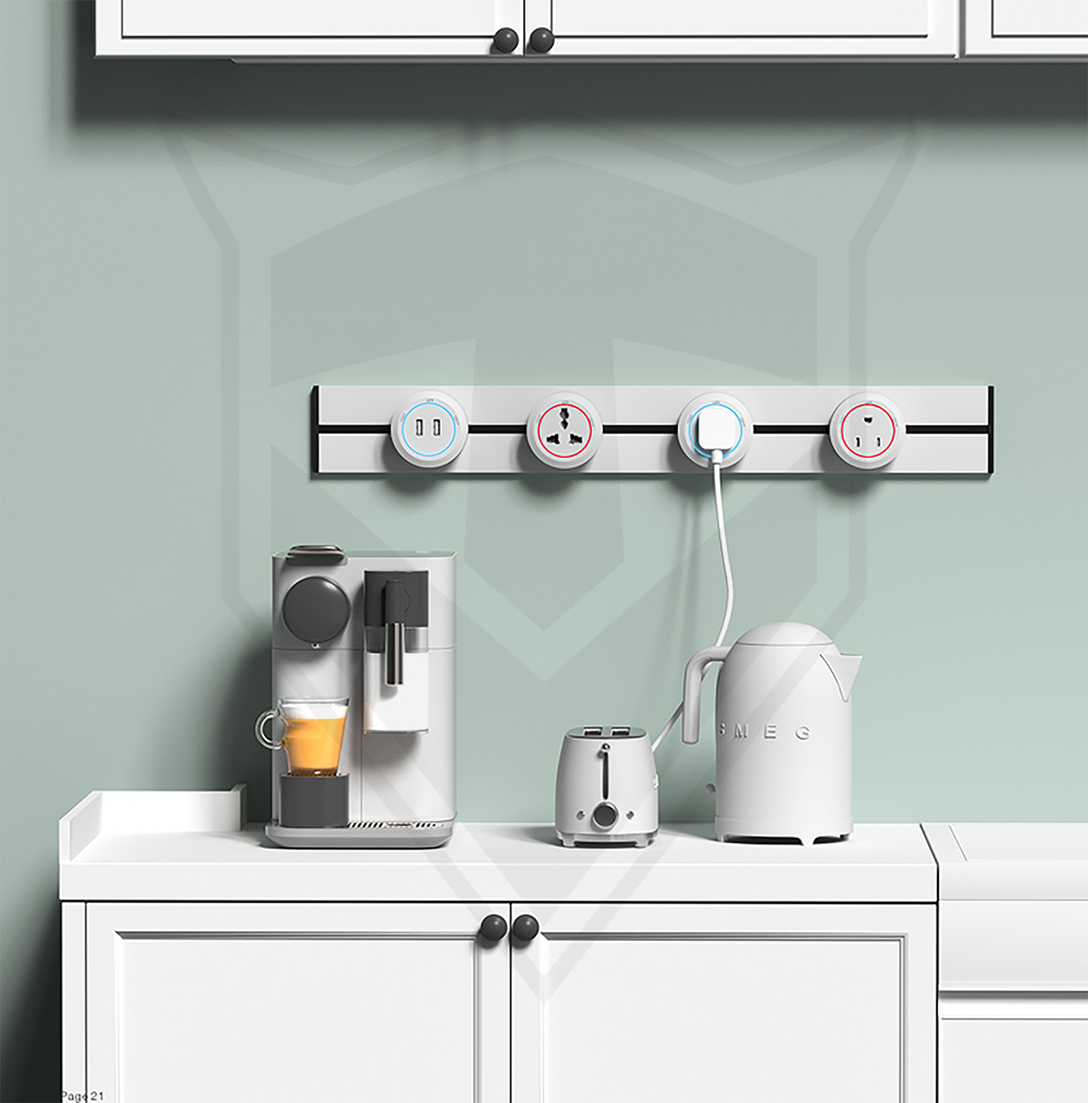 Zásuvkový modul Viking A20B, čierna/ LED svetlo 3W/ Pohybový senzor/ 230V, 16A, 50Hz 