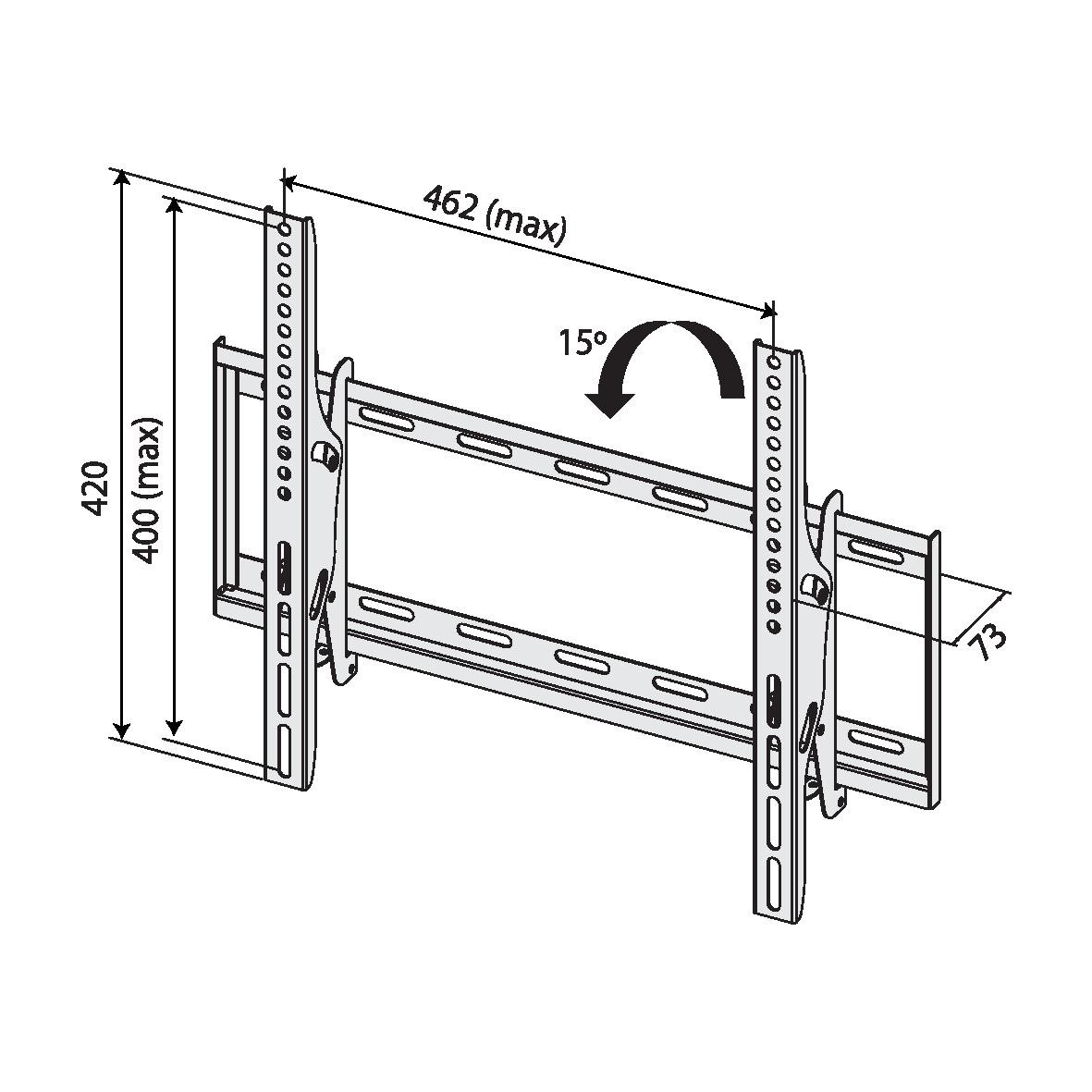 TB TV wall mount TB-451 až 65", 40kg max VESA 400x400 