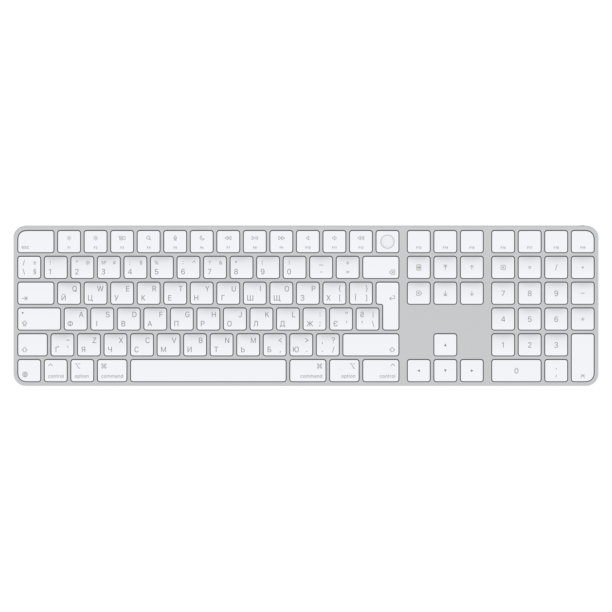 Apple Magic Keyboard Numeric Touch ID/ Bezdrôtová Bluetooth/ UA layout/ Biela