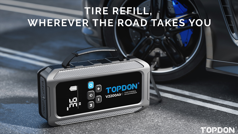TOPDON Car Jump Starter JumpSurge V2200air/ 12000mAh/ max výstupný prúd 2200A/ 4-150PSI 