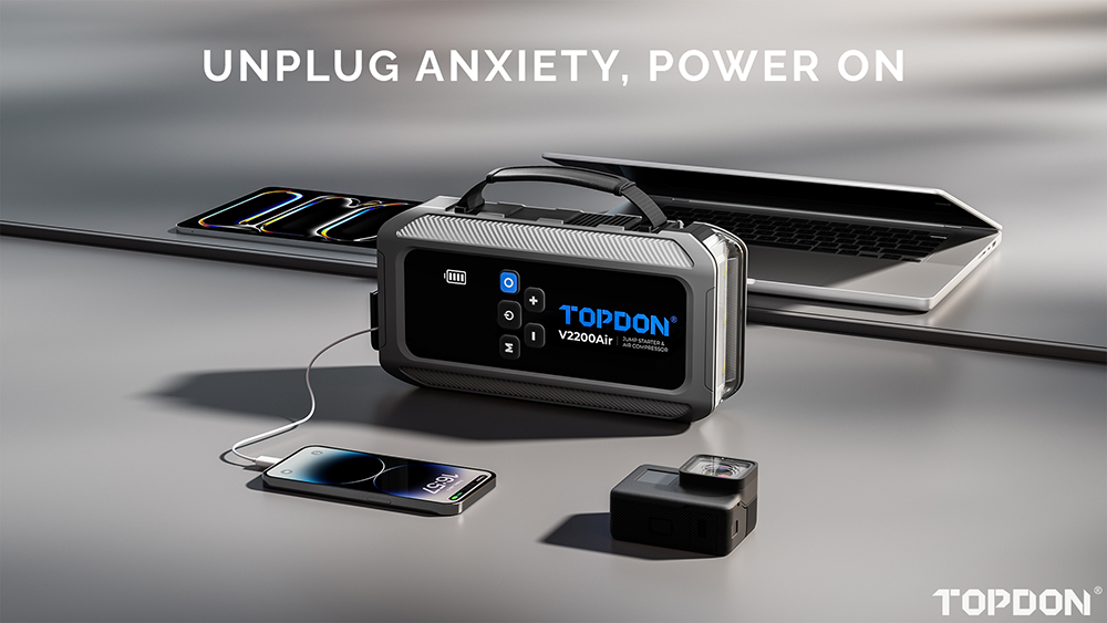 TOPDON Car Jump Starter JumpSurge V2200air/ 12000mAh/ max výstupný prúd 2200A/ 4-150PSI 