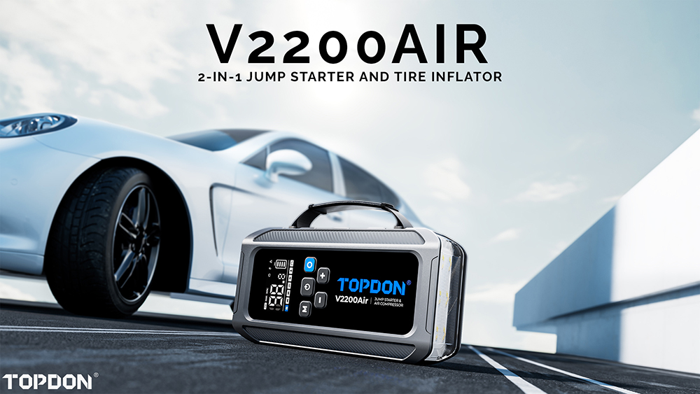 TOPDON Car Jump Starter JumpSurge V2200air/ 12000mAh/ max výstupný prúd 2200A/ 4-150PSI 