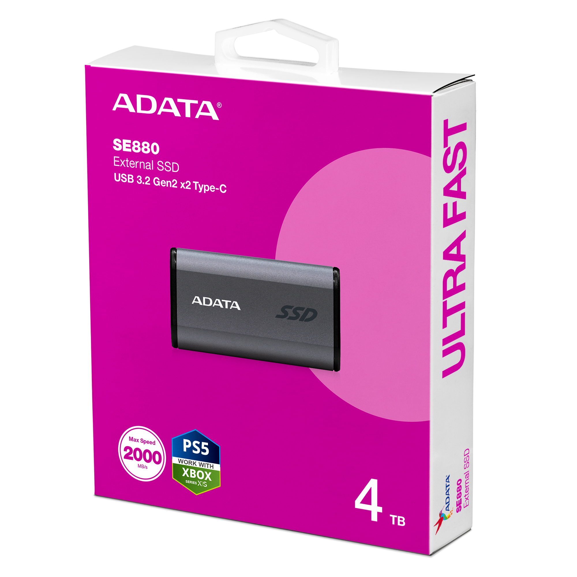 ADATA Elite SE880/ 4TB/ SSD/ Externý/ Sivá/ 5R 