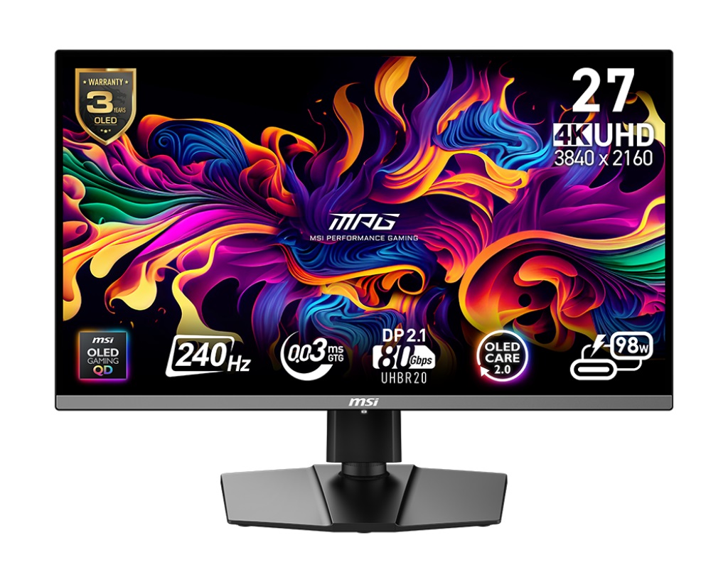 MSI MPG/ 272URX/ 26, 5"/ QD-OLED/ 4K UHD/ 240Hz/ 0, 03ms/ Čierna/ 3R 