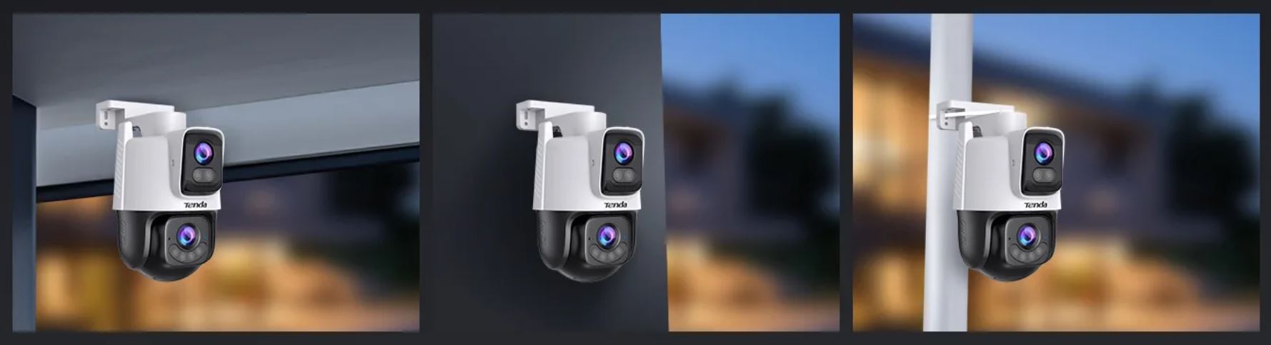 Tenda RH9-WCA - Vonkajšia otočná Dual Lens IP65 WiFi 6 MPx kamera, nočná LED, audio, detekcia, CZ app 