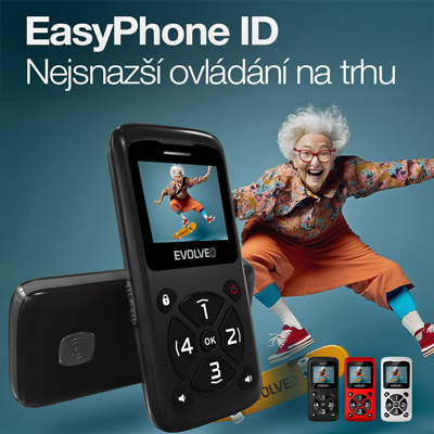 EVOLVEO EasyPhone ID, mobilný telefón pre seniorov, červená 