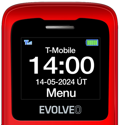 EVOLVEO EasyPhone ID, mobilný telefón pre seniorov, červená 