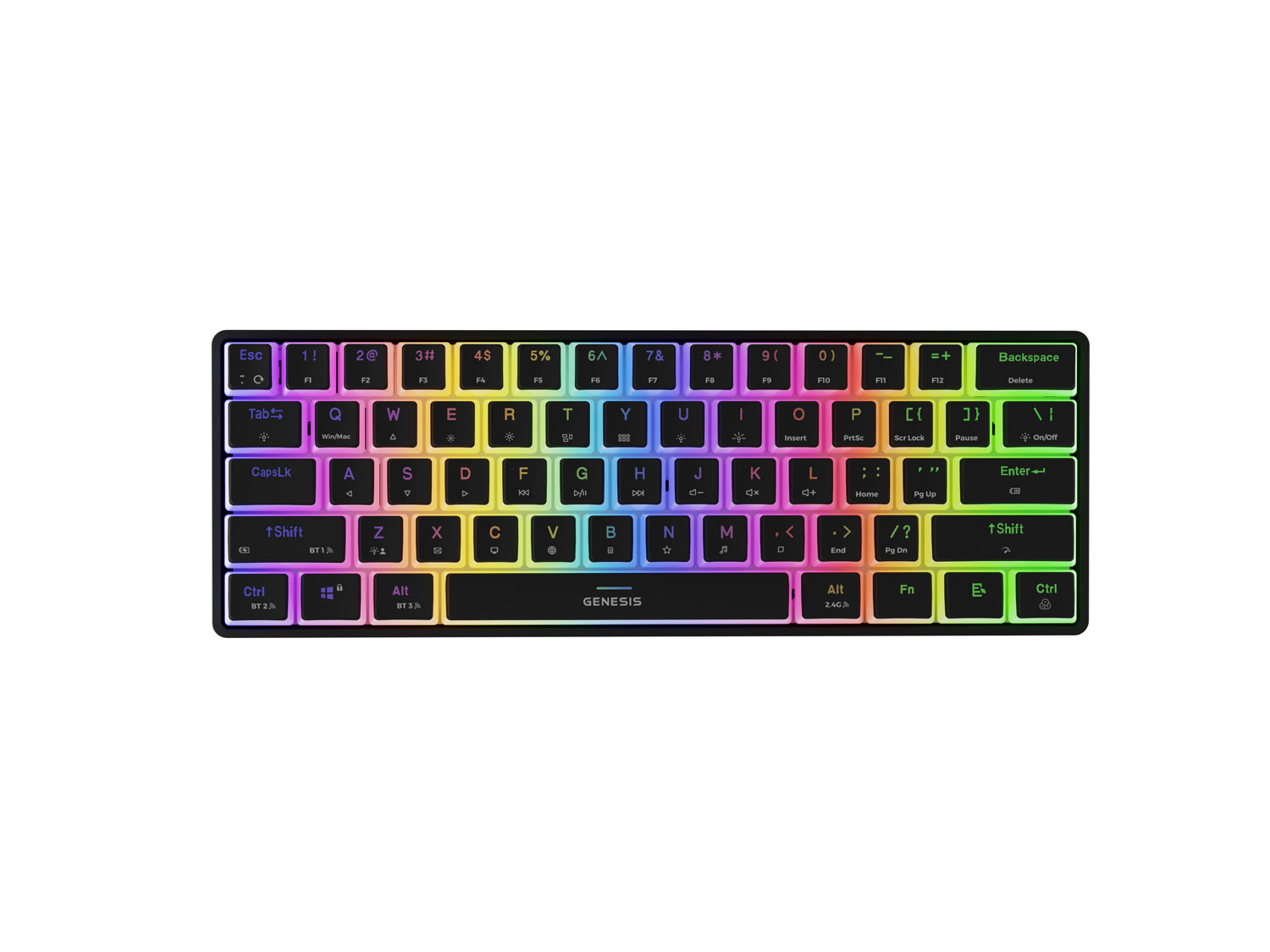 Genesis herná klávesnica THOR 660 G2/ Gateron Brown/ USB+BT/ US layout/ Biela 