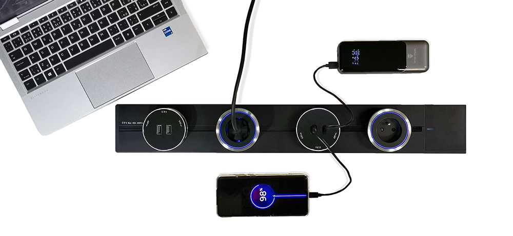 Zásuvkový modul Viking A50S, strieborná/ výstupy - 1xUSB-A/ výkon až 2500W/ 230V, 16A, 50Hz 