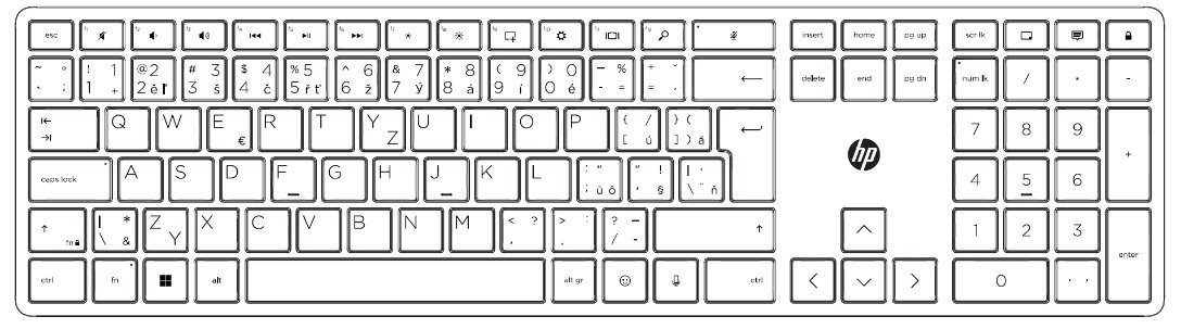HP 320K/ Drátové USB-A/ CZ- SK layout/ Čierna 