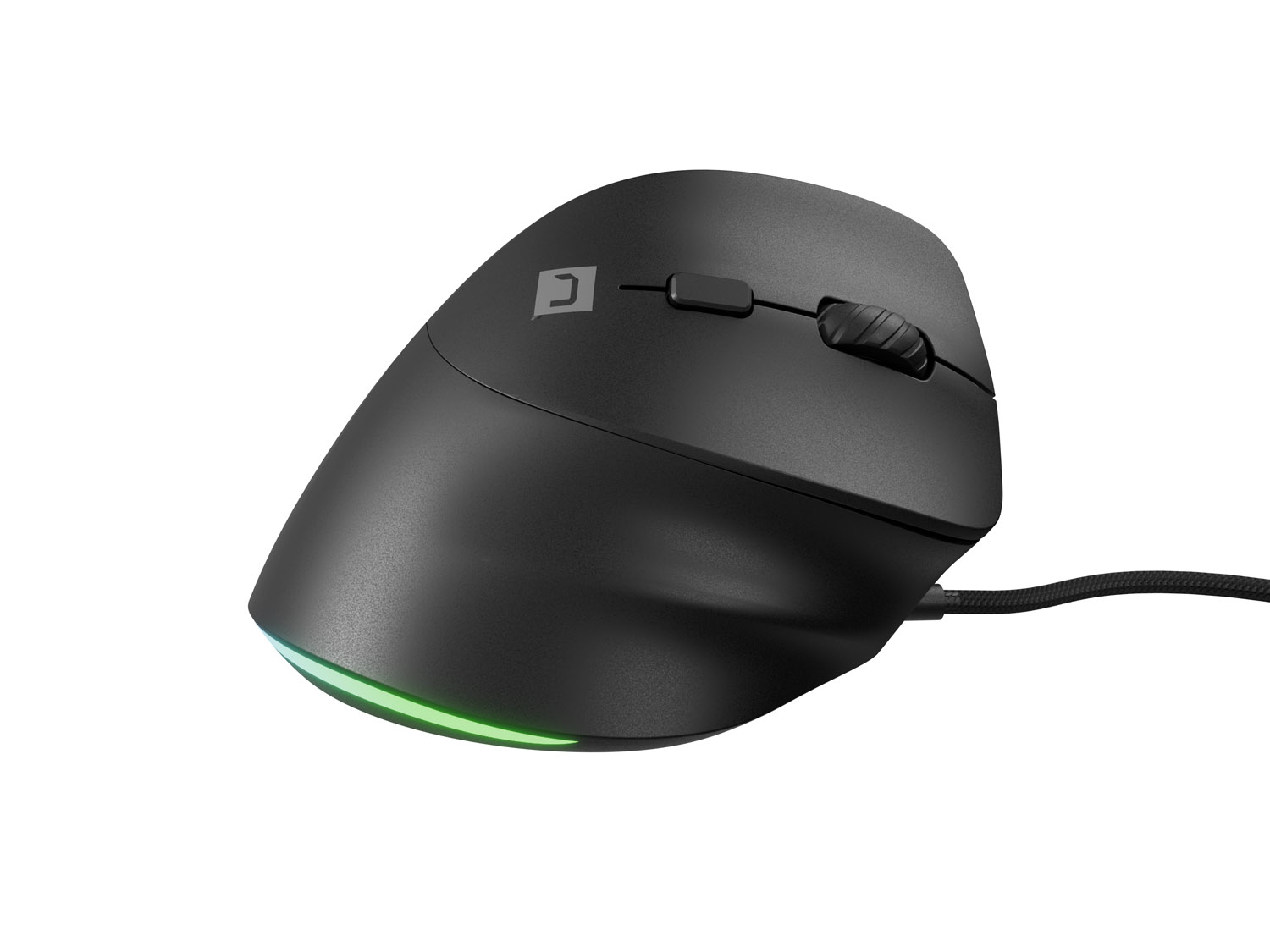 Vertikálna myš Natec CRAKE 2 PRO/ Vertikálna/ Optická/ Pre pravákov/ 12 400 DPI/ Drôtové USB-A/ Čierna 