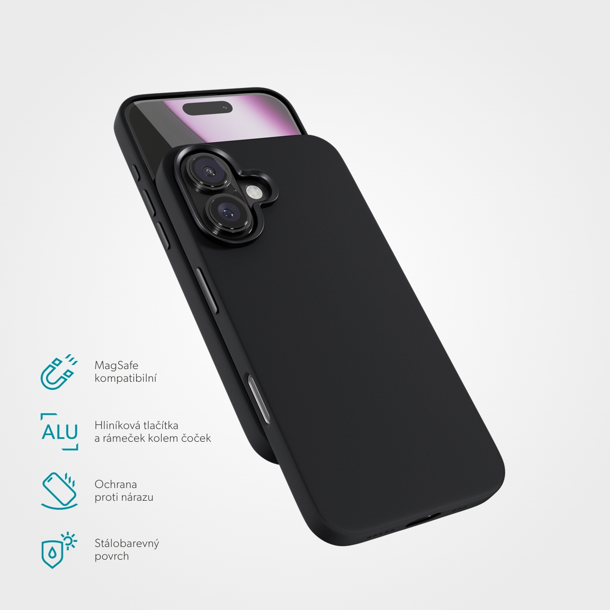 Epico Mag+ Silicone Pro kryt iPhone 16 - čierny 