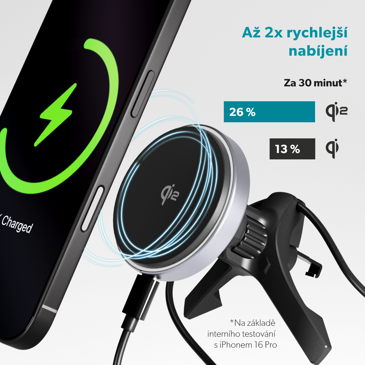 Epico UltraDrive Qi2 Alu Mag+ nabíjačka ED70-čierna 