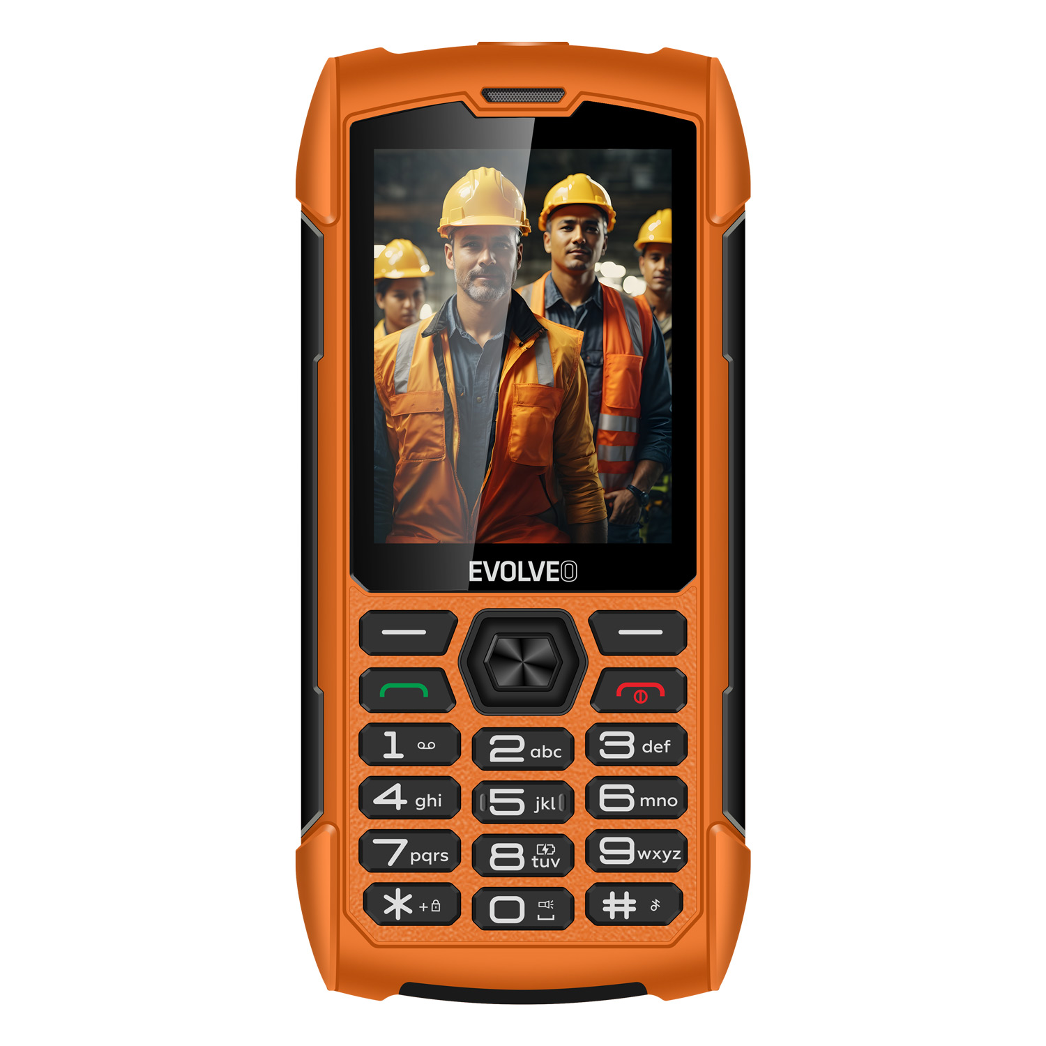 EVOLVEO StrongPhone H1, IP68 odolný Dual SIM telefón, 2, 8" LCD, 5000mAh, Powerbanka, oranžový 