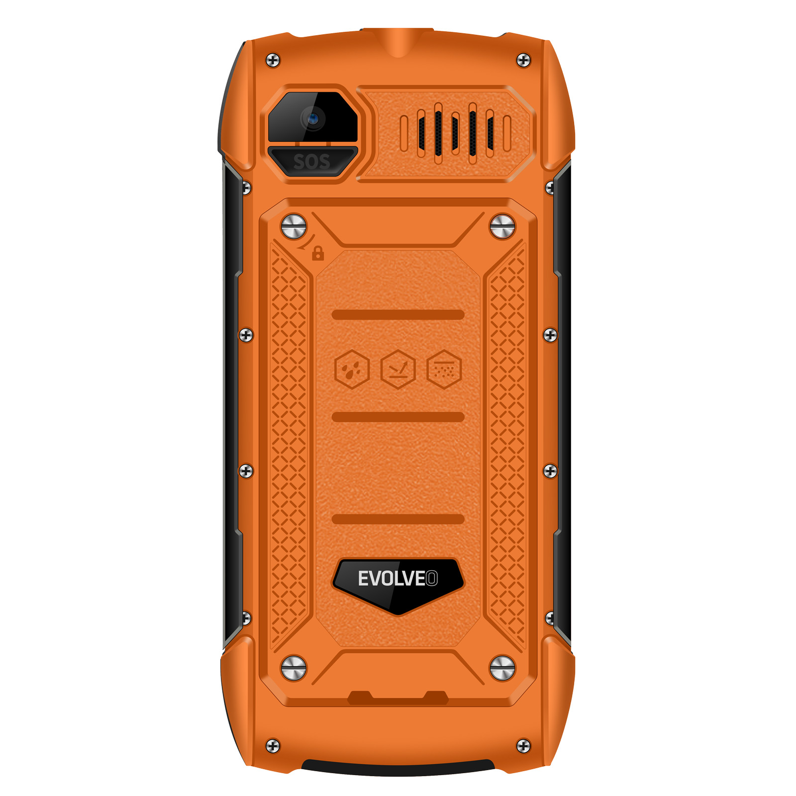 EVOLVEO StrongPhone H1, IP68 odolný Dual SIM telefón, 2, 8" LCD, 5000mAh, Powerbanka, oranžový 