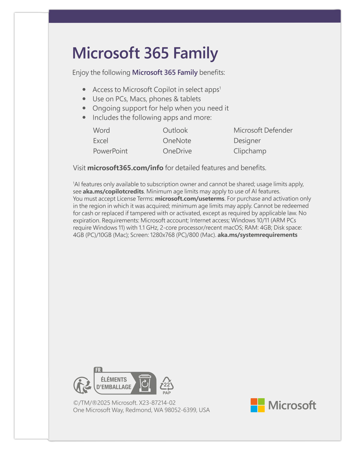Microsoft 365 Family FY25H2 Mac/ Win, 1 rok, Eng 