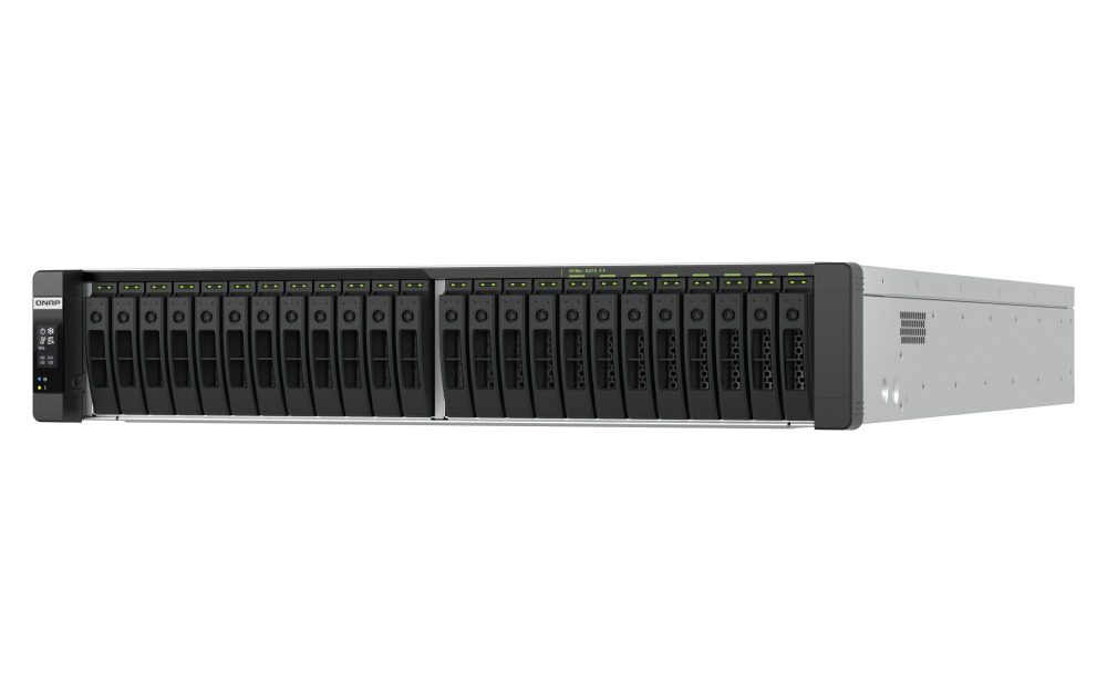 QNAP TDS-h2489FU-R2-4314-128G (2x Xeon, 128GB RAM, 24x 2, 5" U.2/ SATA, 4x PCIe, 4x 2, 5GbE, 2x 25GbE) 