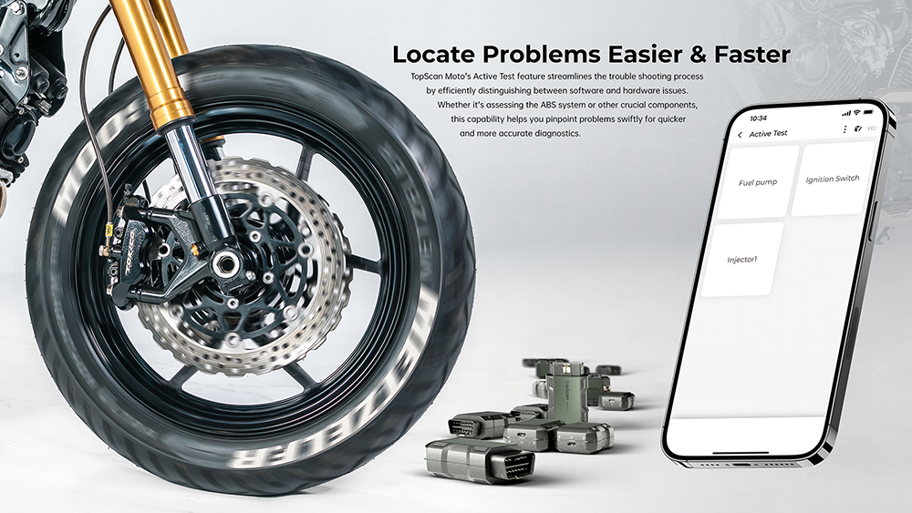 TOPDON diagnostické zariadenie TopScan Moto/ Bluetooth/ iOS/ Android/ Detekcia softvéru a hardvéru chýb 