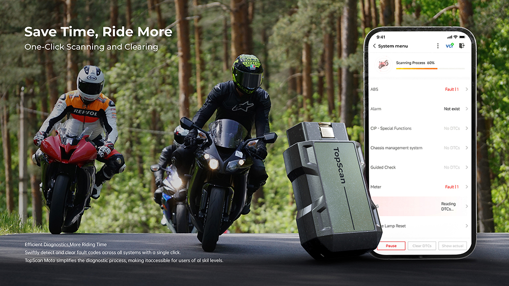 TOPDON diagnostické zariadenie TopScan Moto/ Bluetooth/ iOS/ Android/ Detekcia softvéru a hardvéru chýb 