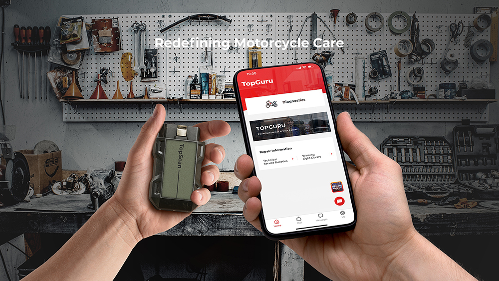 TOPDON diagnostické zariadenie TopScan Moto/ Bluetooth/ iOS/ Android/ Detekcia softvéru a hardvéru chýb 