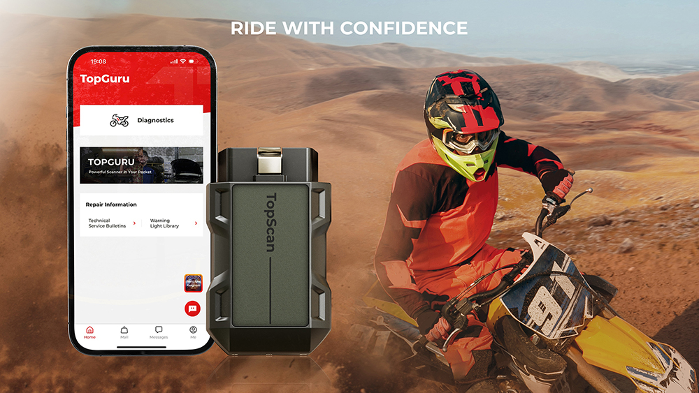TOPDON diagnostické zariadenie TopScan Moto/ Bluetooth/ iOS/ Android/ Detekcia softvéru a hardvéru chýb 