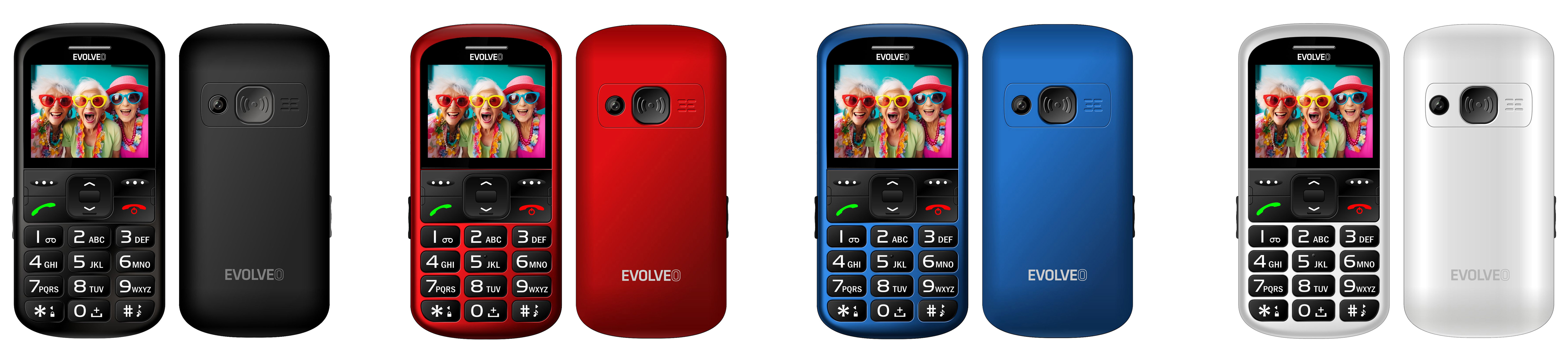 EVOLVEO EasyPhone XS, mobilný telefón pre seniorov, biely 
