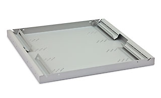 19" polica A4 perforovaná 1U/ 650mm, max.80kg sivá