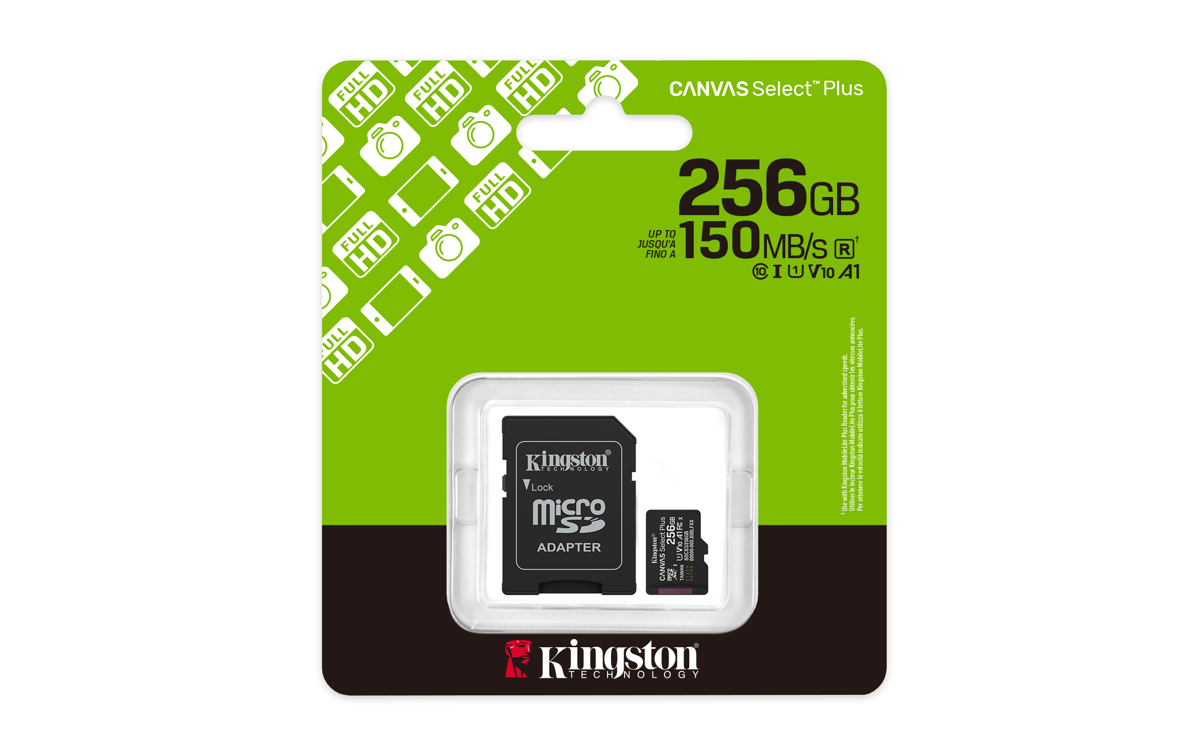 Kingston Canvas Select Plus/ Micro SDXC/ 256GB/ UHS-I U1 / Class 10/ + Adaptér 