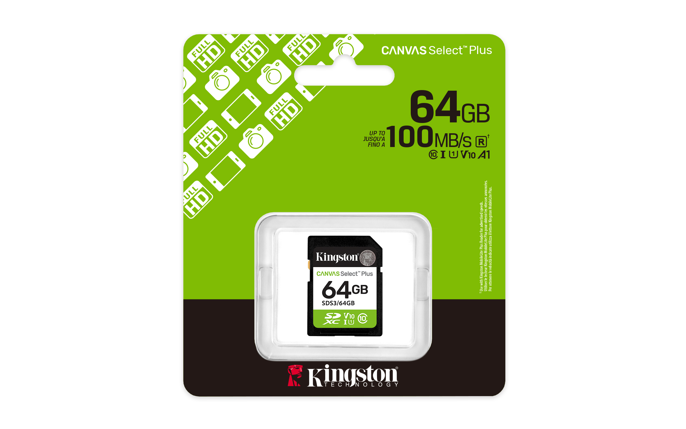 Kingston Canvas Select Plus/ SDXC/ 64GB/ UHS-I U1 / Class 10 