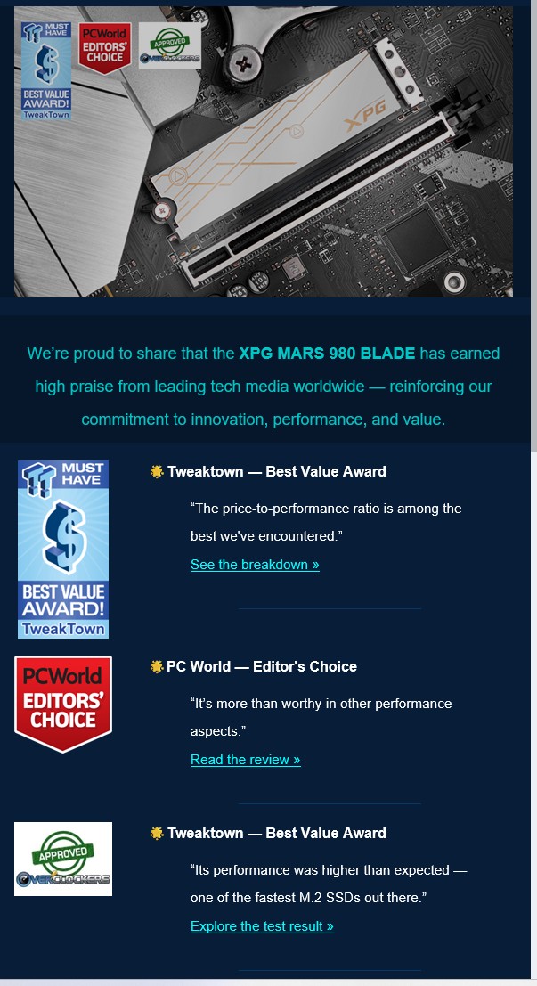 ADATA SSD 4TB XPG MARS 980 BLADE Gen5x4 