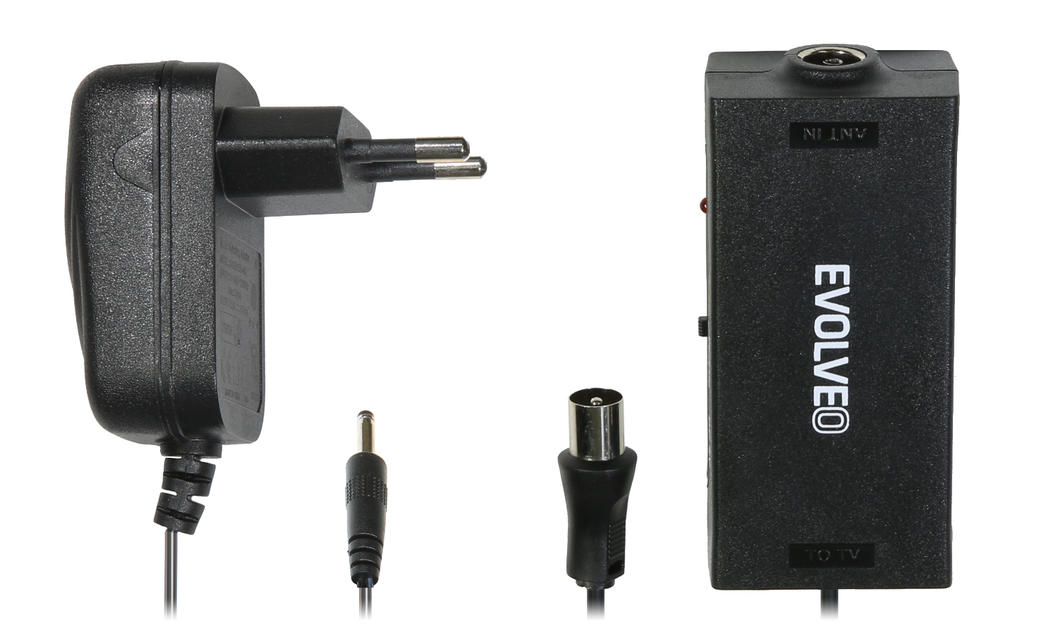 EVOLVEO Amp 1, anténny zosilňovač FM/ DAB+/ DVB-T2, filter LTE, 4G, 5G 
