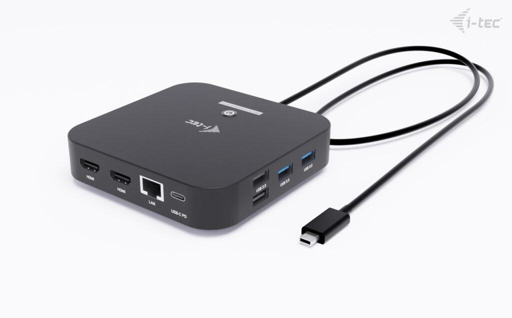 i-tec USB-C Dual HDMI Docking Station, Power Delivery 100W 